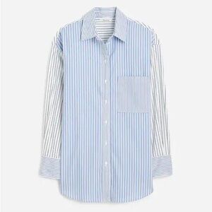 Madewell mixed stripe poplin oversized shirt